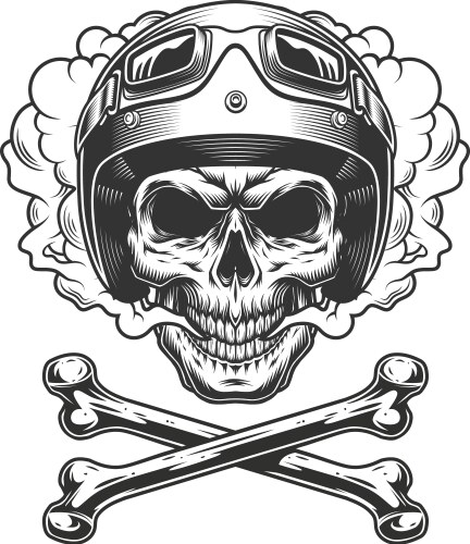 Motorcycle Skull in Smoke Vector Image