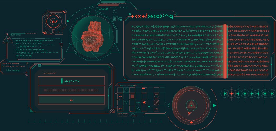Virtual reality cyberpunk hud interface ci-fi Vector Image
