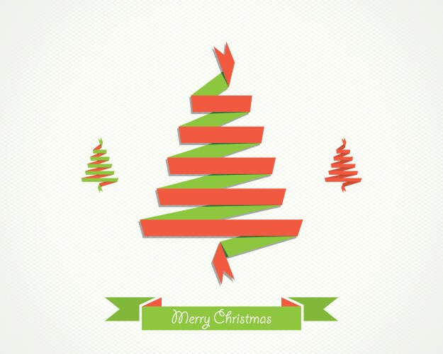 Christmas tree from paper ribbon Royalty Free Vector Image