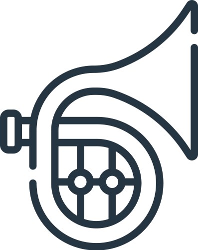 French horn icon isolated on white background Vector Image