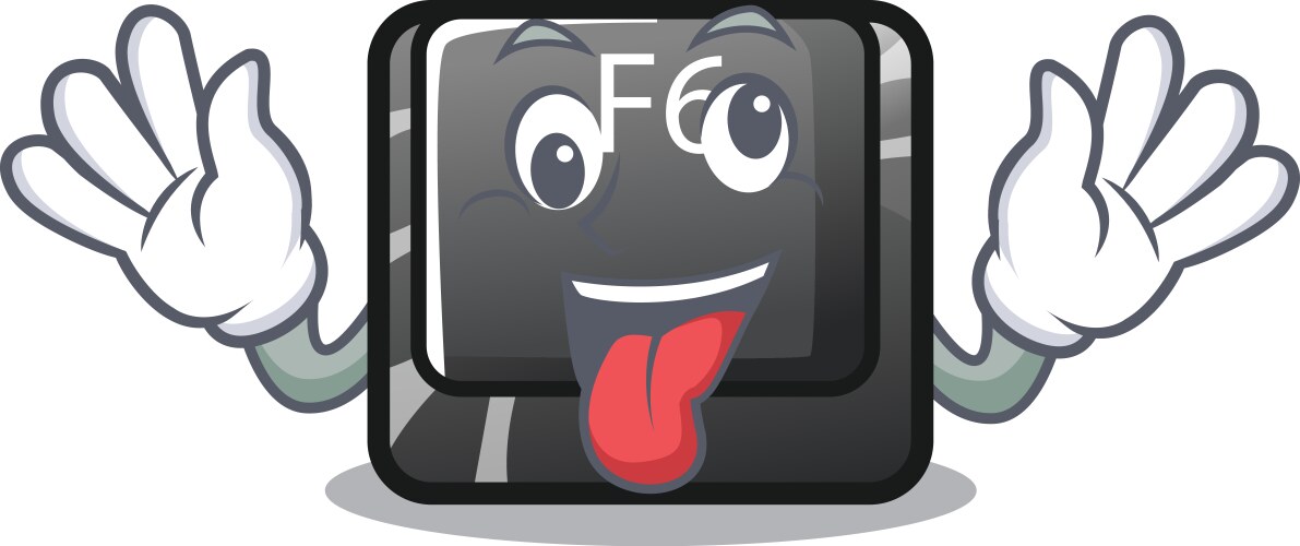 Crazy f6 button installed on character computer vector image