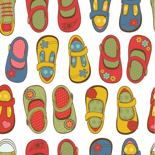 Cute Little Shoes Pattern Vector Image