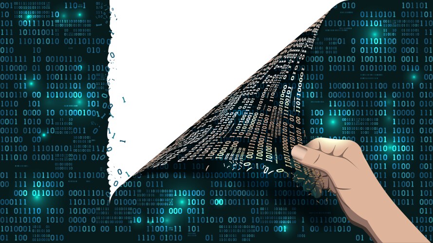 Hacker breaks an abstract computer system vector image