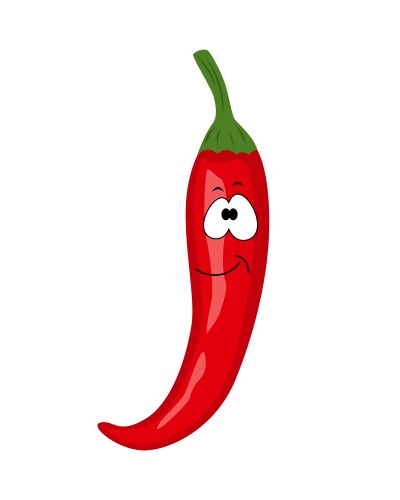 Cute cartoon red chili pepper vegetable Vector Image
