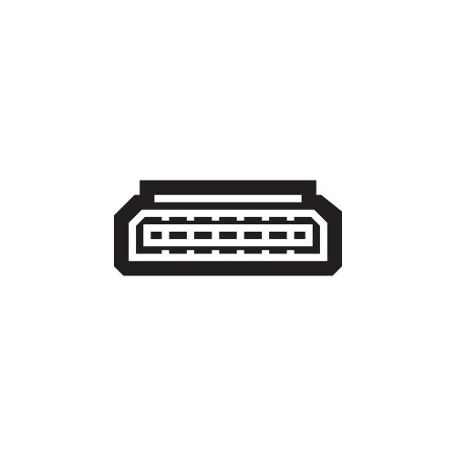 Hdmi port icon computer component solid vector image