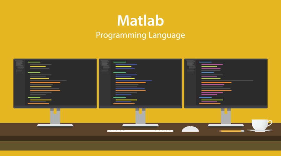 Matlab programming language code vector image