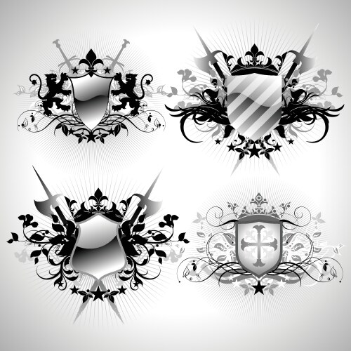 Royal Shield Collection Vector Image