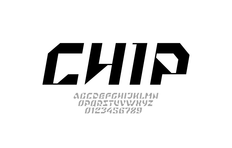 Abstract hi tech techno italic alphabet tilt font Vector Image