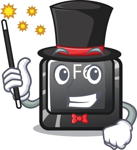 Magician f6 button installed on character computer vector image