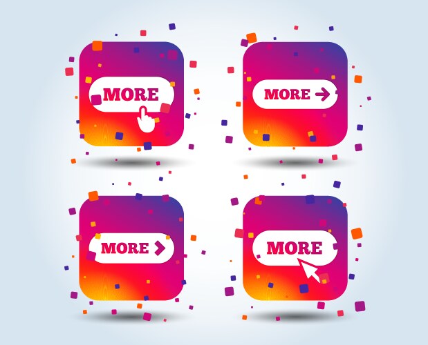 More with cursor pointer icon details symbols vector image