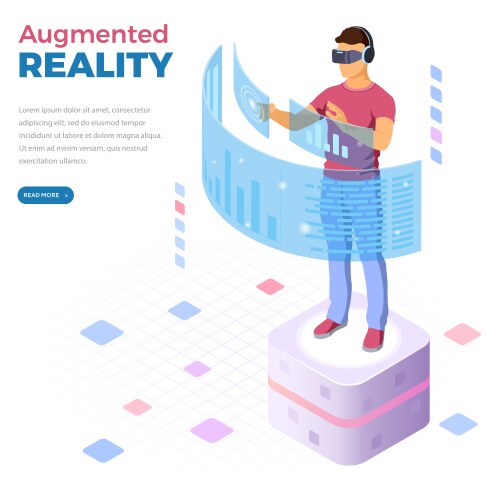Isometric virtual augmented reality Royalty Free Vector