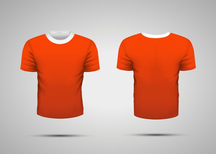 Mockup blank red realistic sport t-shirt vector image