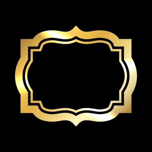 Gold frame simple style Royalty Free Vector Image
