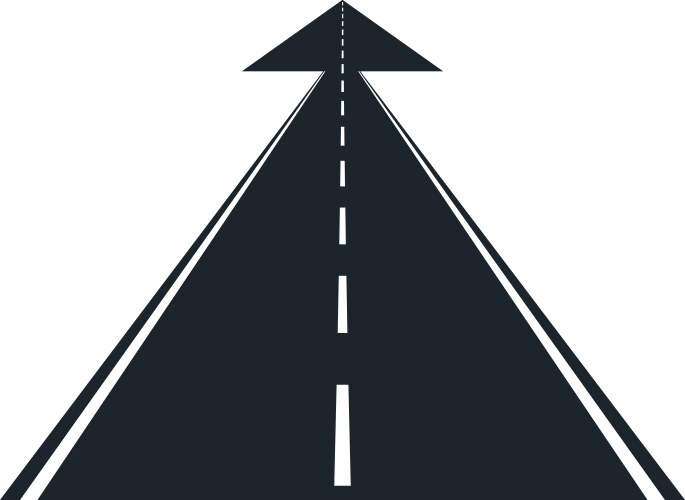 Straight road simple flat Royalty Free Vector Image