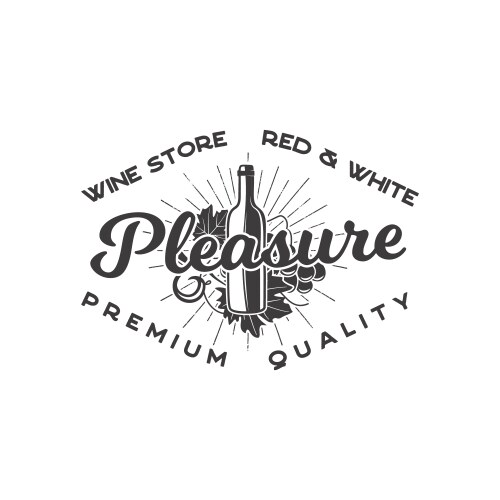 wine shop logo template concept bottle vine vector image