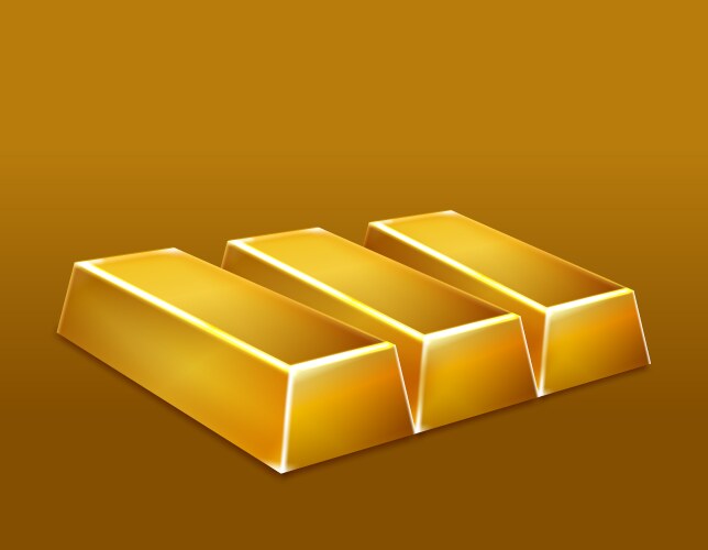Gold and silver bars Royalty Free Vector Image