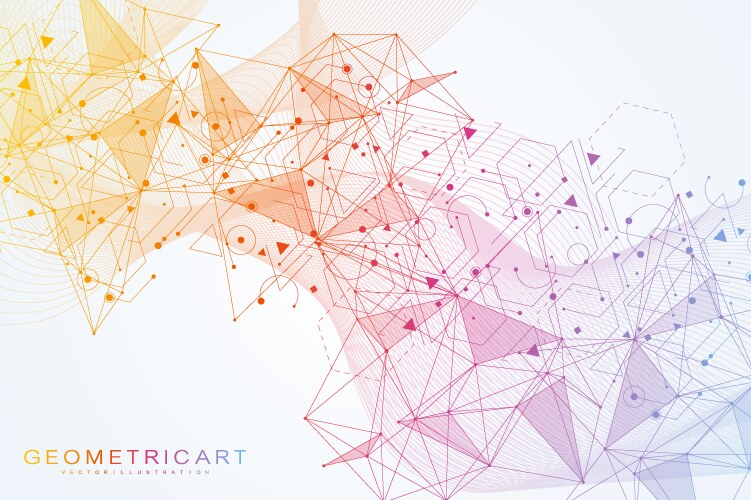 Geometric abstract background with connected line vector image