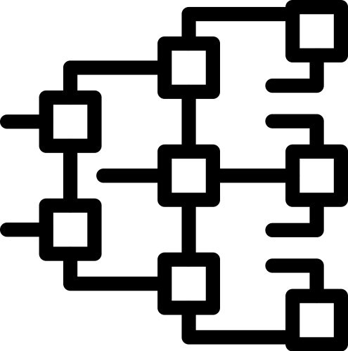 Complex algorithm scheme with squares representing vector image