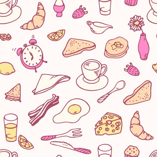 Colored food doodle Royalty Free Vector Image - VectorStock