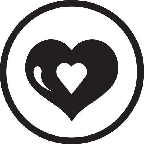 Love - black and white isolated icon vector image