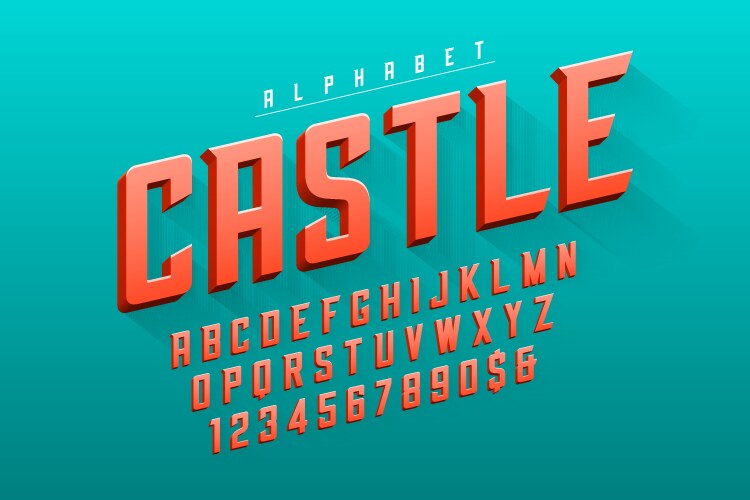 Colorful 3d display font design alphabet letters Vector Image