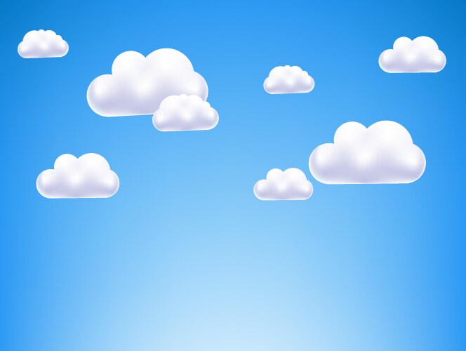 Pixel art game background with blue sky and clouds