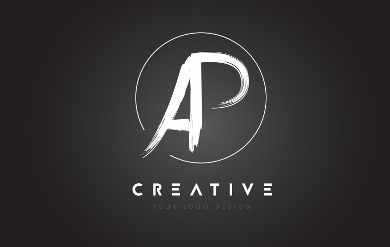 Ap black lines letter logo creative line letters Vector Image