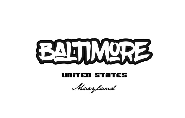 Baltimore City Graffiti Text Vector Image