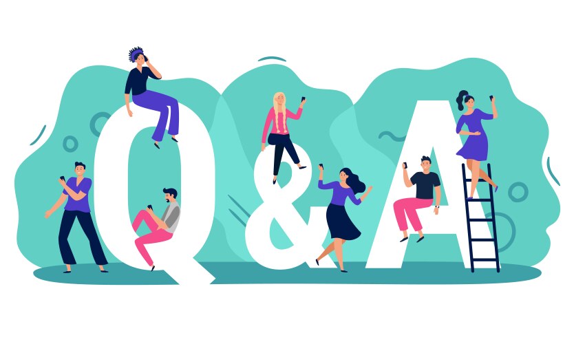 questions and answers q a with people persons vector