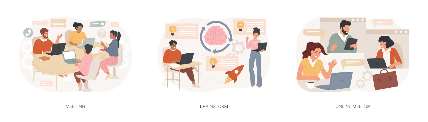 Meeting isolated concept Royalty Free Vector Image
