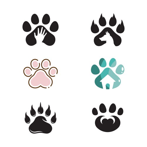 Paw logo design Vector Image