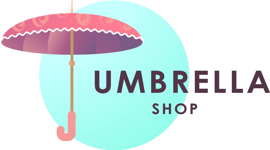 umbrella store logo isolated on white background vector image