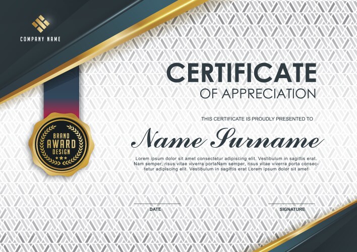 Modern certificate template with polygon texture Vector Image