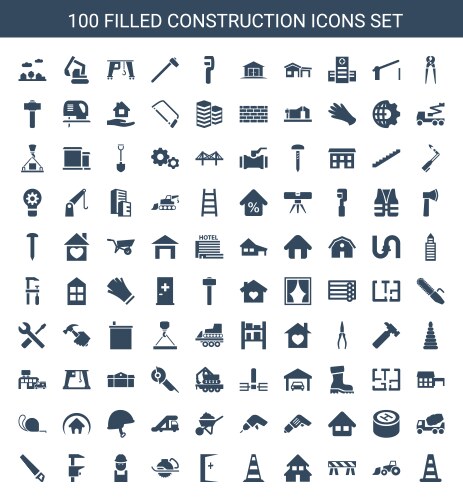 Construction icons vector image