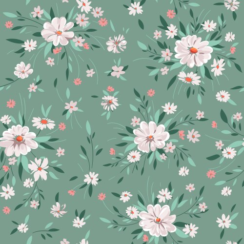 Pretty daisy flower seamless pattern Royalty Free Vector