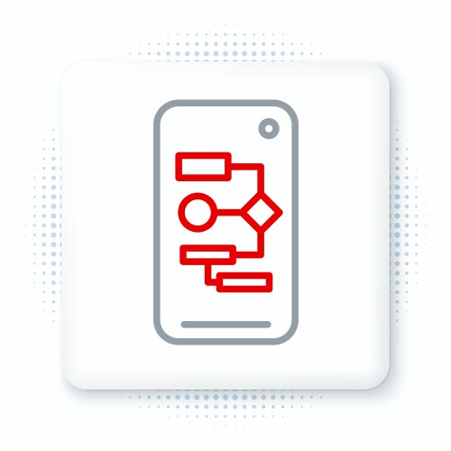 Line algorithm icon isolated on white background vector image