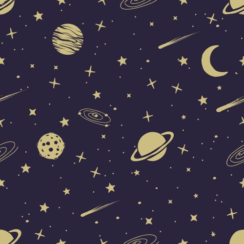 Astronomical seamless pattern Royalty Free Vector Image