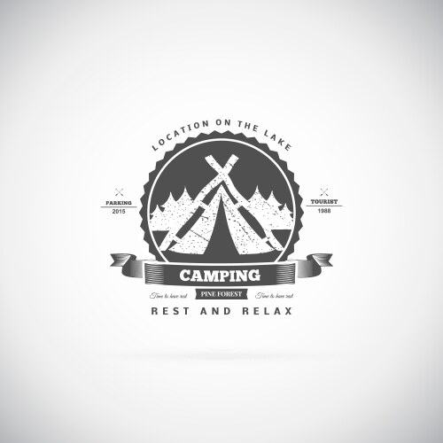 Camping retro logo Vector Image