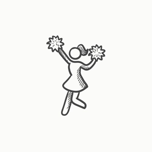 Cheerleader sketch icon Vector Image