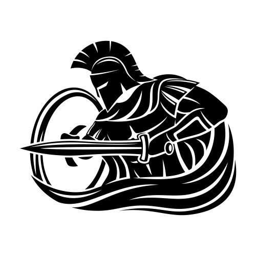 Spartan Warrior with Sword and Shield Vector Image