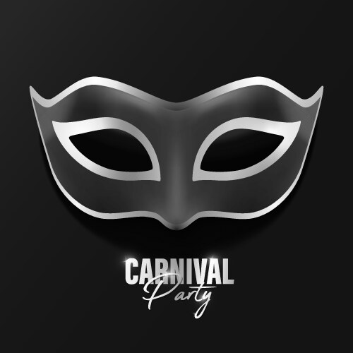 3d realistic black and silver carnival face vector image