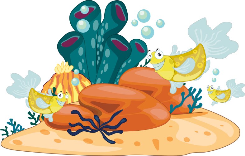 Coral reef theme frame 1 Royalty Free Vector Image
