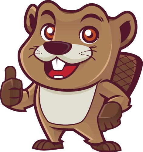 Cute Beaver Mascot Illustration Vector Image