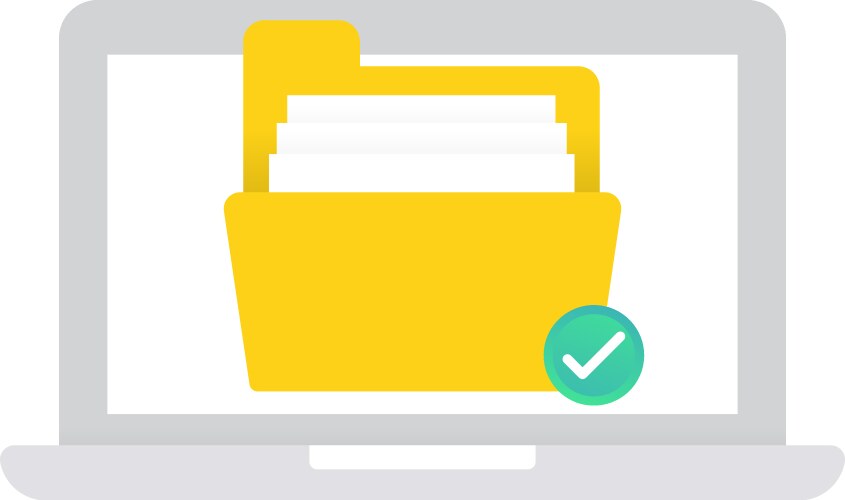 Document file folder icon on computer vector image