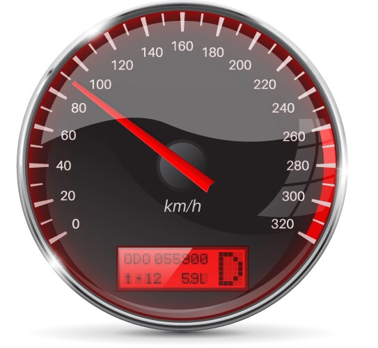 Speedometer 160 km per hour outline flat Vector Image