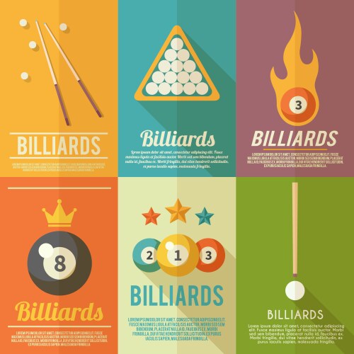 Pool billiards tourney poster Royalty Free Vector Image
