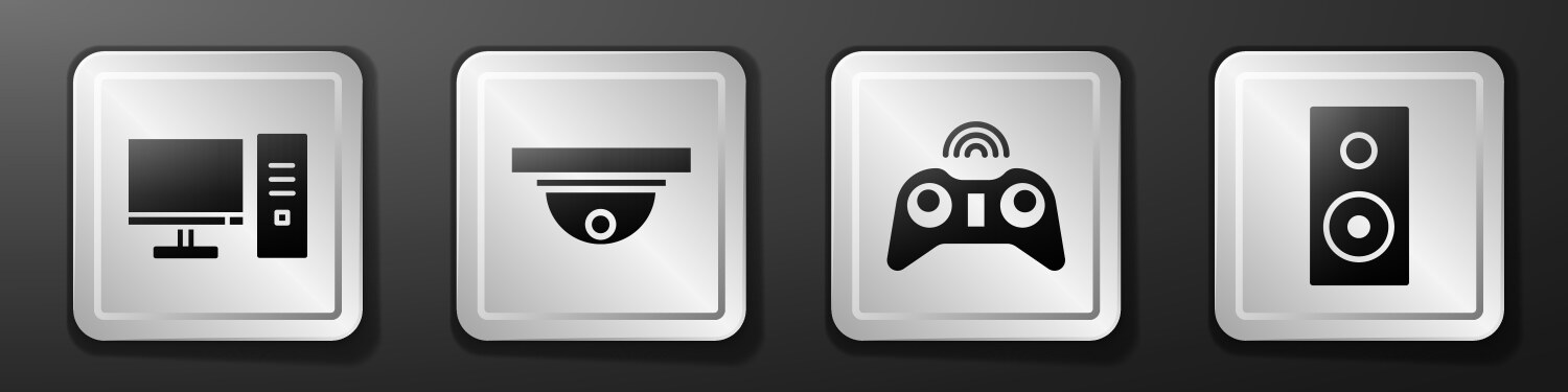 Set computer monitor motion sensor wireless vektorbild
