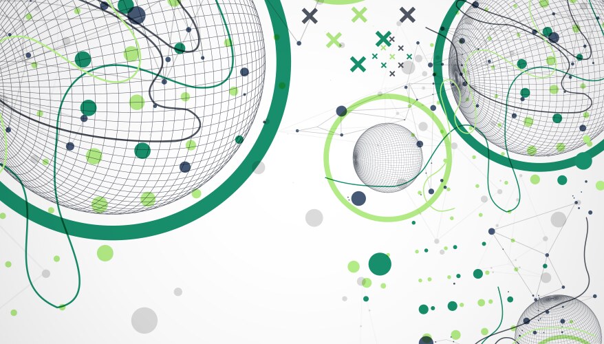 Abstract sphere background with plexus effect 3d vector image