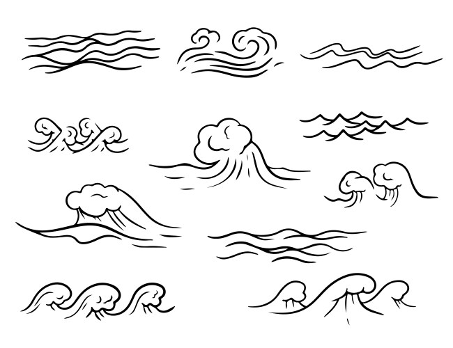 Blue ocean wave Royalty Free Vector Image - VectorStock