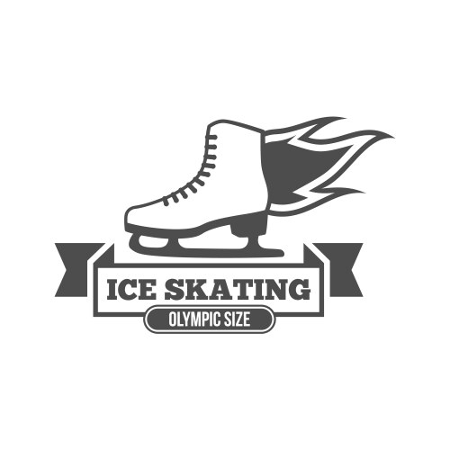 Ice skate academy logo badge design concept Vector Image